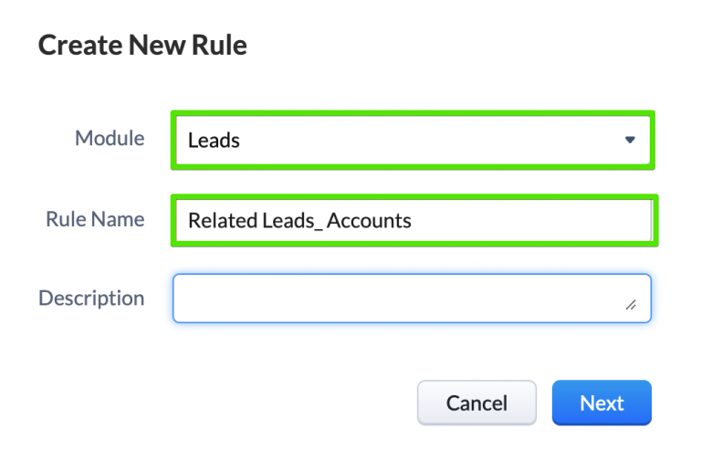 leads related accounts workflow rule - Zoho CRM