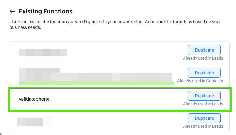 zoho workflow rule existing functions